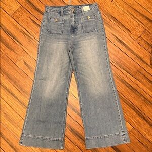 J. Crew New Sz 32 Wide Leg Trouser Jeans with Front Patch Pockets